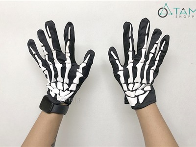 Cặp găng tay in xương trắng hóa trang